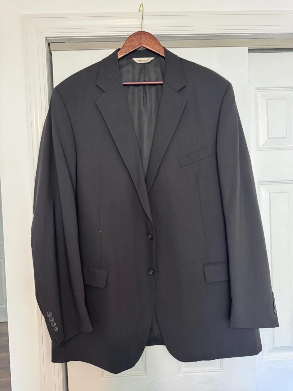Pronto Uomo 100% Worsted Wool Black Suit Jacket Blazer 50T
